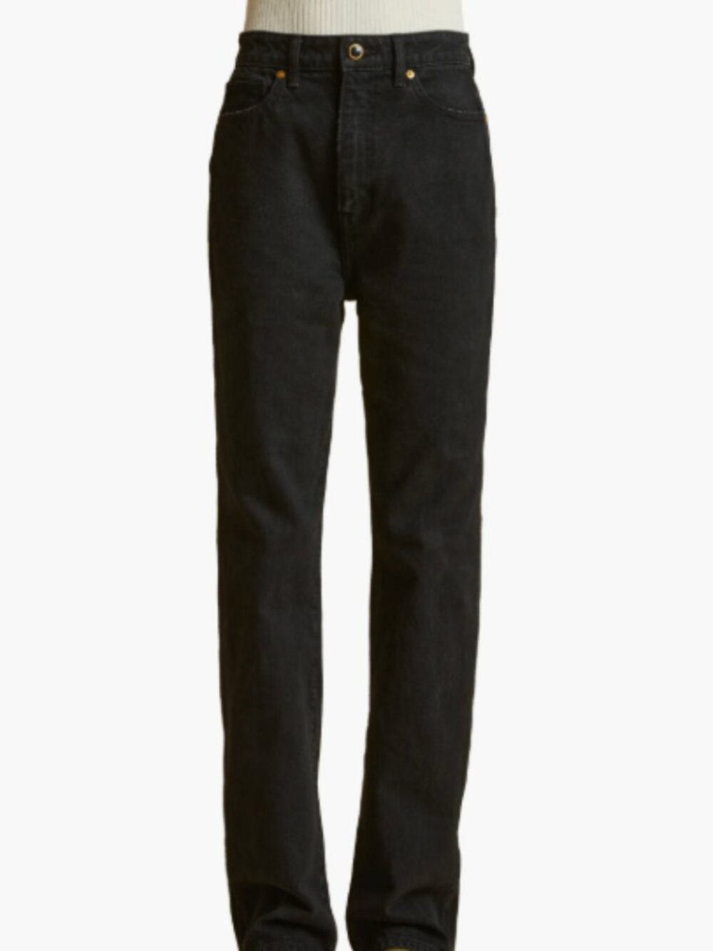 KHAITE The Danielle High Waist Straight Leg Jeans Black